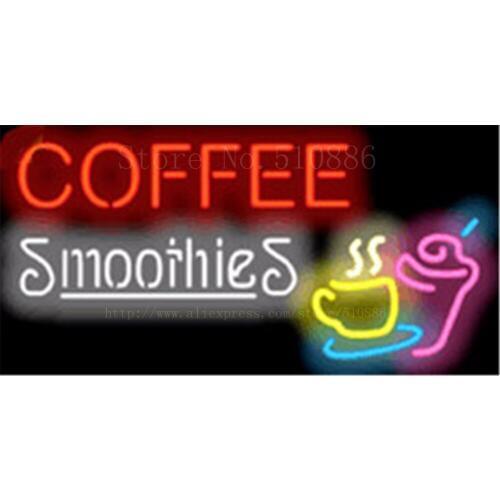 Coffee Smoothies Neon sign Glass Tubes Light Bar Beer Club Custom Neon signs Bulbs Store Decoration Signboard signage 17"x14"