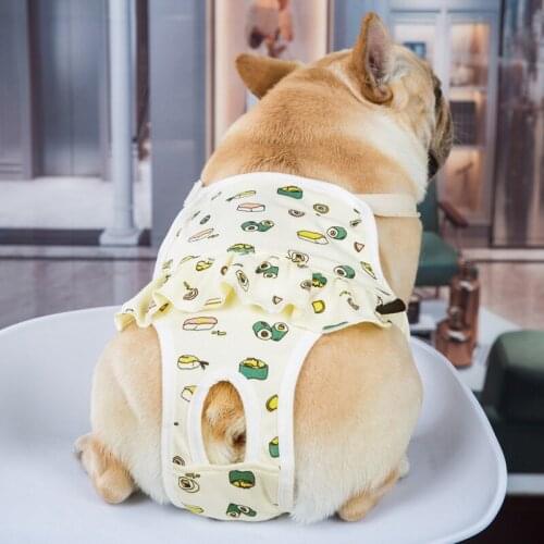 Pet Underwear Physiological Pants For Dogs Suspender Print Diaper Sanitary Washable Female Dog Shorts Panties S-XL