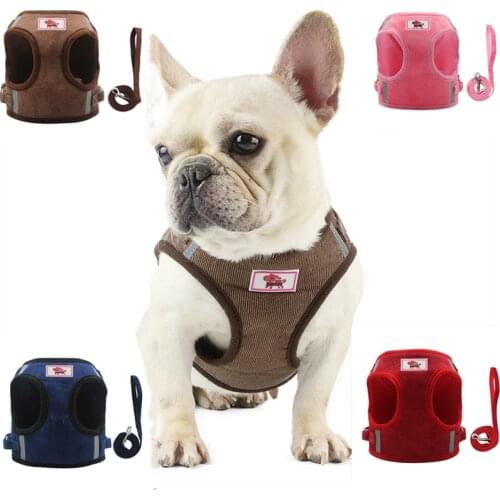NEW Pet Dog Harness with Leash Pet Adjustable Reflective Vest Walking Lead Dog Soft Breathable Collar Mesh Harness Dropshipping