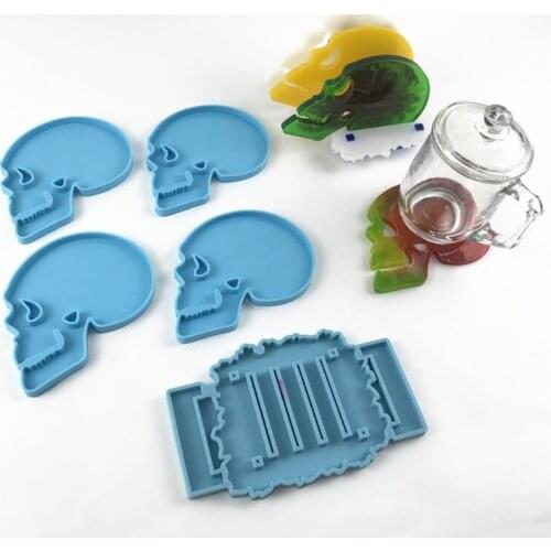 Skeleton Coaster Epoxy Resin Mold Cup Mat Casting Silicone Mould DIY Crafts Jewelry Placement Plate Decoration Mold