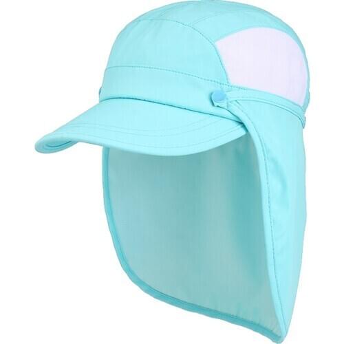 Connectyle Boys Girls Kids UPF 50+ Sun Protection Hat with Neck Flap Quick Dry Detachable Mesh Baseball Summer Sun Visor Hat