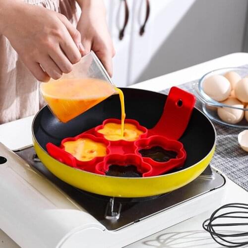 Silicone Non-stick Fantastic Seven-hole Egg Pancake Machine Ring Kitchen Baking Omelet Mold Flip Pan Egg Ring Mold