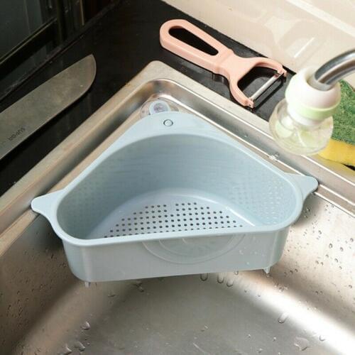 Kitchen Sink Triangle Storage Holder Sucker Sucker Washing Bowl Multifunctional Sponge Drain Shelf Storage Rack Kitchen Tools