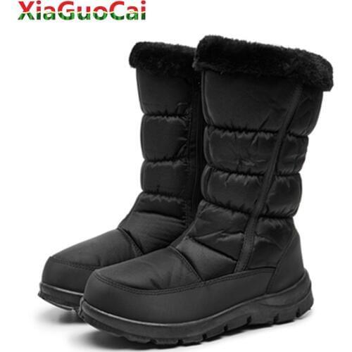 High Quality Winter Warm Girls Snow Boots Waterproof Children Kids Fur Cotton Shoes Plush Side Zipper Soft Bottom Non-slip Boot