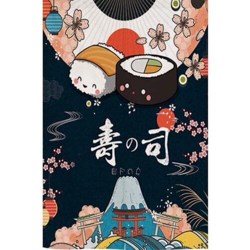 Japanese Style Door Partition Curtain Fabric Sushi Restaurant Screen Home Kitchen Bathroom Decoration Cloth With Telescopic Rod