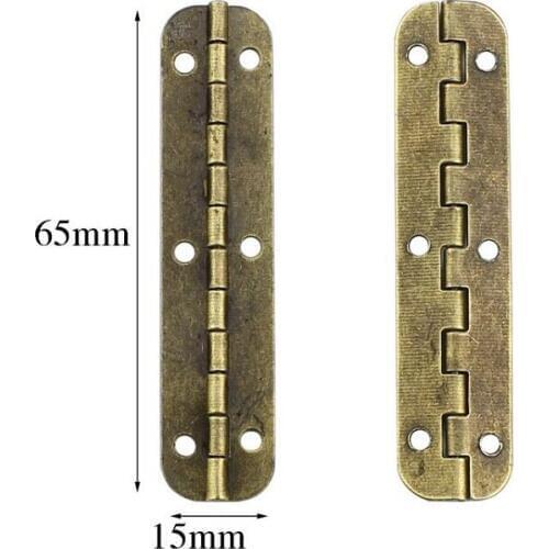 Yellow / Green bronze 65 * 15 mm long elliptical hinge 90 archaize wooden gift box 90 degree hinges X20