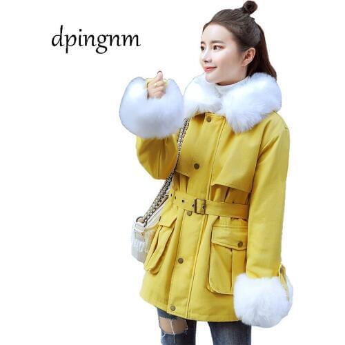 Women Luxury Fur Collar Winter Parkas 2018 Thick Plus Size Cotton Hooded Long Coat Outwear Female Faux Fur Warm Jacket Overcoat