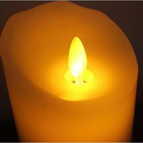 1Pcs LED Scented Mood Candles Remote Control Flameless Vanilla Scented Light