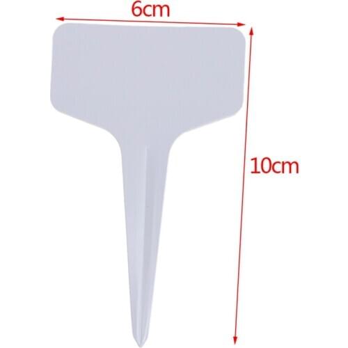 100 pcs gardening plant classification sorting sign tag ticket plastic writing plate board Plug in card white Garden Labels