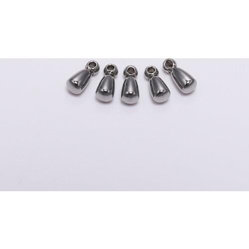 20Pcs 2.6*6.2mm Stainless steel Bead Findings Extender Chain Pendant Water Drop End Beads For DIY Jewelry Making Accessories