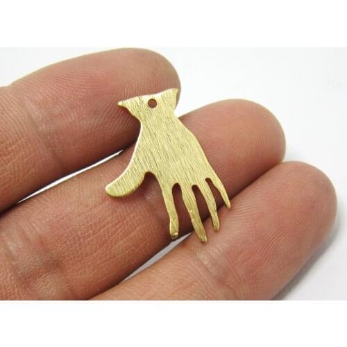Brass hand charms Textured brass earrings pendant 25.5x17.3x0.8mm brass palm -20pcs R1243