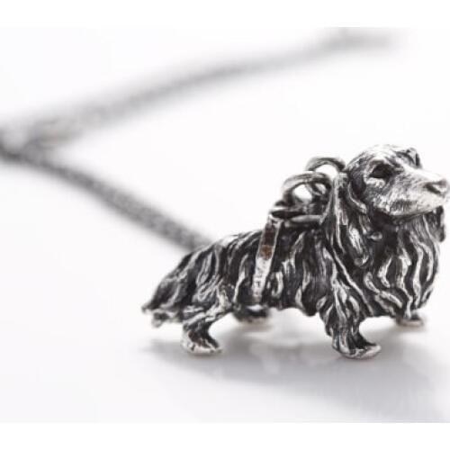 3D Vintage Dachshund Necklace Unique Antique Jewelry gift idea--12pcs/Lot(Antique Silver/Antique Bronze/Gun Black 3 Colors)