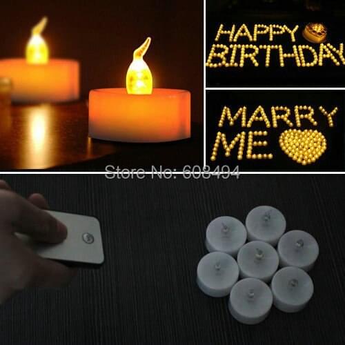 48pcs/lot remote controlled LED candle light w/controller cell operate tea light wedding birthday Xmas valentine party-YELLOW