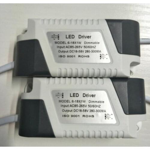 6-18) x 1W 6W 10W 12W 18W Constant Current Dimming Dimmable LED Driver DC12V-50V 300mA For High Power LED Light