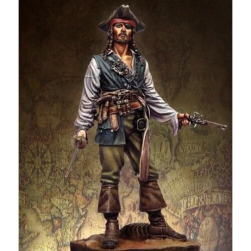 75mm Scale Pirates of the Jack Unpainted Resin Model Kit Figure Free Shipping