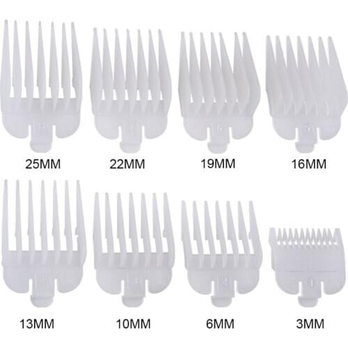 8Pcs Professional Hair Clipper Limit Comb Guide Attachment Size Barber Replacement 3/6/10/13/16/19/22/25mm High Quality and New