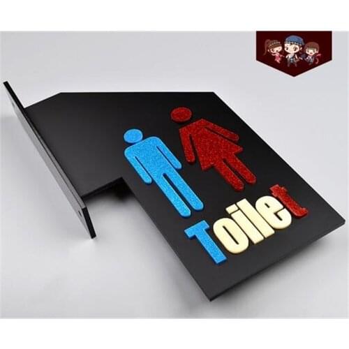 Acrylic toilet room wall signage plage board