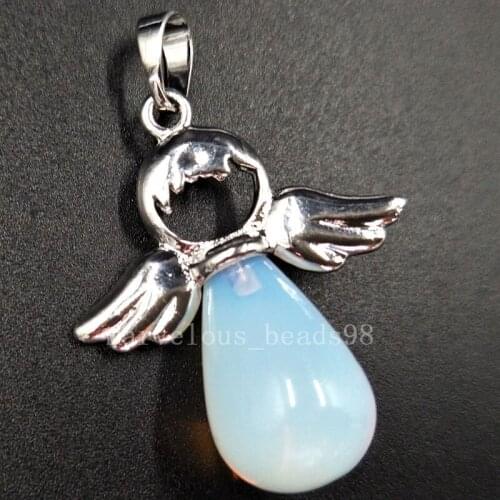 Free Shipping Beautiful jewelry 29x36mm Opalite Opal Crystal Round Leopard Women Men Pendant Bead pC5535