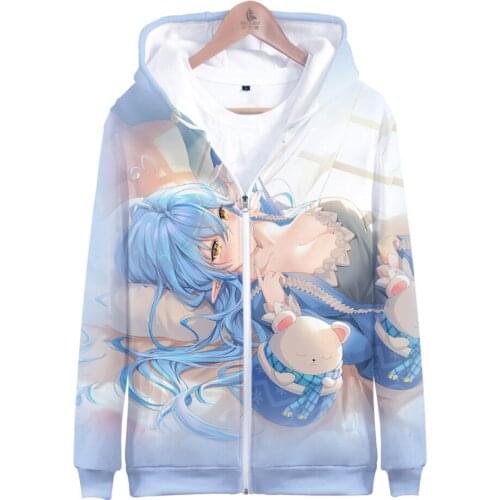HOLOLIVE VTuber Kawaii Yukihana Lamy 3D Long Sleeve Zipper Hoodies Casual Sweatshirt Women/men Casual popular Clothing