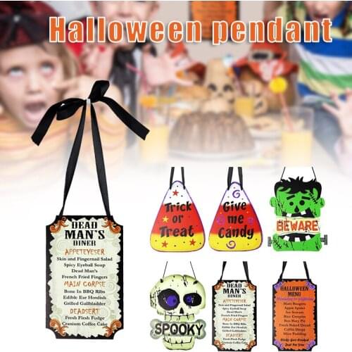 Creative Halloween Hanging Ornament Painted Rustic Crafts Wooden Party Decoration For Home Garden Courtyard Trick Or Treat