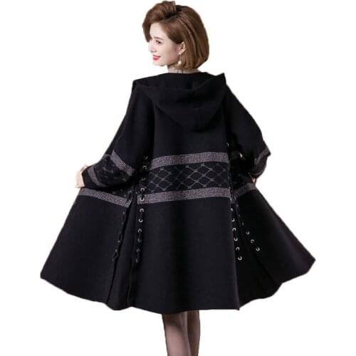 Women Wool Blends Coat Winter Autumn 2021Middle-aged Mother Fashion Double-faced fleece Woolen Jacket Women Outerwear Female