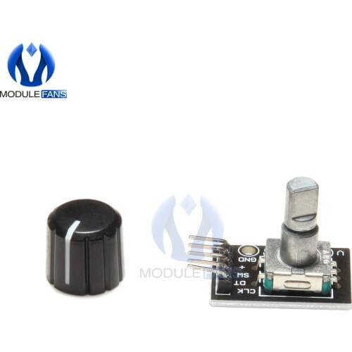 KY-040 360 Degrees Rotary Encoder Module For Arduino Brick Sensor Switch Development Board With Pins With Half Shaft Hole Caps