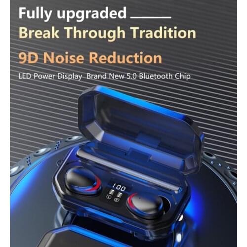 M15 Wireless Bluetooth 5.1 Earphone TWS 9D Sound Stereo Noise Reduction Headsets In Ear Headphone With LED Display