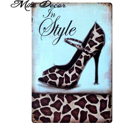 [ Mike86 ] Retro Style Shoe store Metal Painting Store Classic Retro Room Mural Plaque Retro tin sign decor 20X30 CM B-270