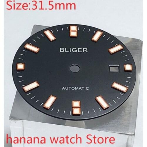 Bliger Aseptic 31.5mm Date Kit ETA 2824/2836 Miyota 8215/8205/821A MH35 36 Movement Mens Watch Night Plate Parts red