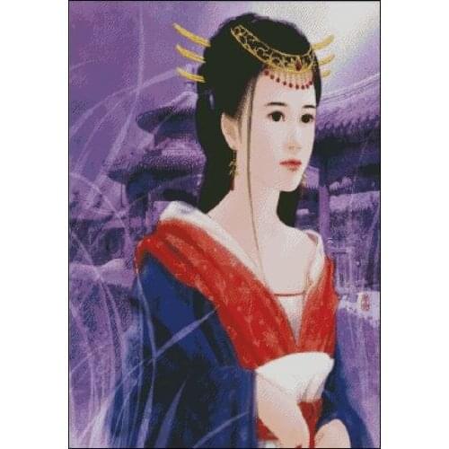 Classical beauty, Graceful Girl 4 Cross Stitch Kits Needlework 14CT Unprinted Embroidered Top Quality DIY Handmade Decoration