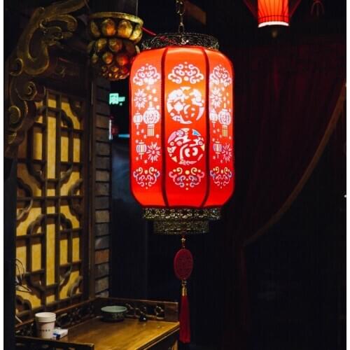 New Year decoration lanterns with lights New Years red lanterns Chinese New Year lanterns pendants ceiling Fu Lantern festive