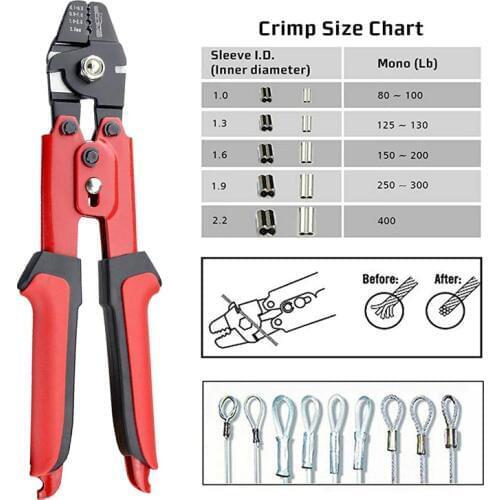Fishing Crimping Pliers for Fishing Line Barrel Sleeves Fishing Cutter Scissors for Grip Hooks Split Rings Fishing Tackle