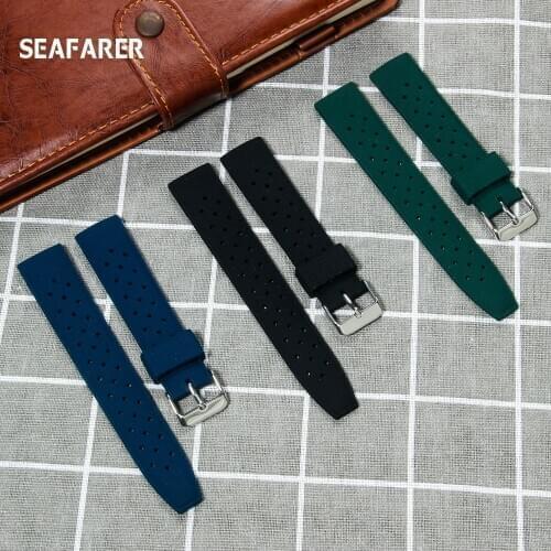 Silicone Rubber Watch Strap 20mm 22mm Watchband For Seiko SRP777J1 Rolex Omega Tissot Watch Strap Diving Waterproof Bracelet