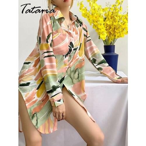 Tie Dye Print Shirts for Women Classic Autunm Button Up Beautiful Blouses Long Shirt Elegant Blouse for Girls 2021 Casual Tops