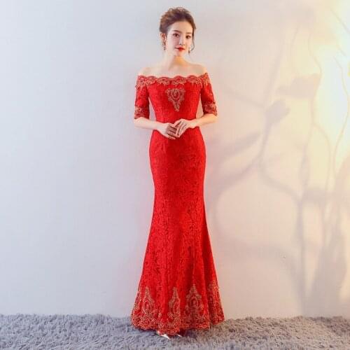 Off The Shoulder Wedding Dress Half Sleeves Floral Print Boat Neck Floor-Length Vintage Plus Size Wedding Gowns For Women G328