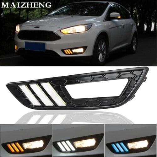 Turn Signal and dimming style Relay 12v LED Auto Car DRL daytime running light Bumper Front Fog lamp for Ford Focus 4 2015 2016