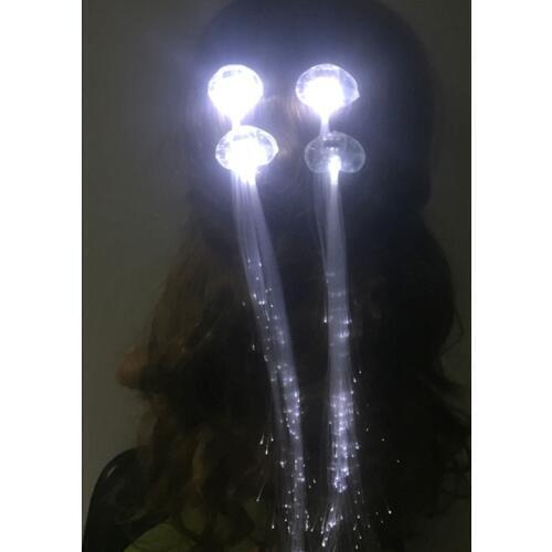 Wedding decoration White LED Wigs Flashing Hair Braid Clip Hairpin Decoration Light Up Show Christmas Birthday Party Supplies