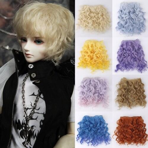 Handmade Rag Doll DIY Yololie Kerr BJD SD doll wig hair row imitation wool roll 15cm wig diy material
