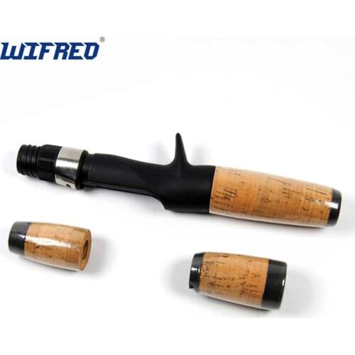 Wifreo 1Set Soft Cork Split Grip Rod Handle Baitcast Fishing Rod Building and Repair DIY Tackle with Plastic Reel Seat Rear Grip
