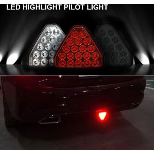 F1 Style Tail Light Strobe Parking Warning Light Anti-collision Lamp for Car Truck RV Car LED Brake Light 12V Red Triangle