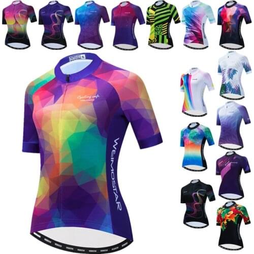 Weimostar Womens Cycling Jersey Tops Breathable Cycling Clothing Quick Dry MTB Bike Jersey Anti-UV Bicycle Shirt Ropa Ciclismo