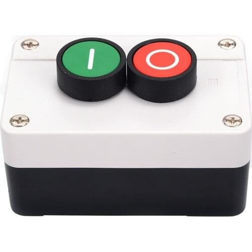 1pc 1NO+1NC Rectangle Push Button Station Switch Remote Start Stop Motor Solenoid IP55 Button Box 10A-440V