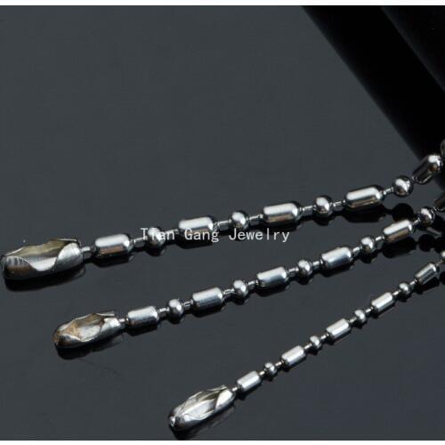 100pcs/Lot High Quality 2.0mm Silver Color 316L Stainless Steel Chain Necklace For DIY Pendant Fashion Bamboo Bead Ball Link