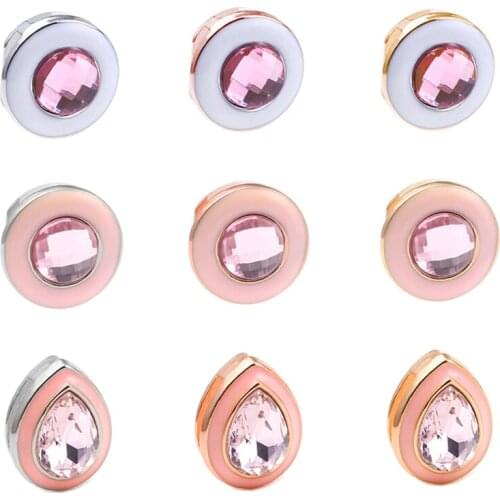 2Pcs/Lot New Style Crystal White Pearl Slide Beads for Women Fit Stainless Steel Mesh Bracelet DIY Keeper Accessories Making