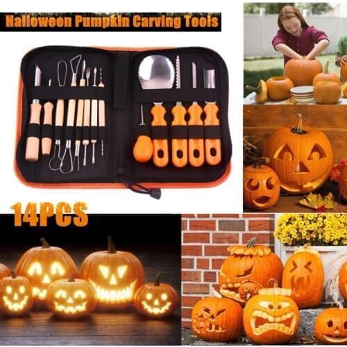 Newly 5/8/14Pcs Professional Pumpkin Carving Tool Kit Easily Carve Sculpt Halloween Tools Supplies For Kitchen Cooking Knife Set