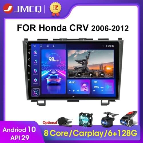 JMCQ 2Din Android 10 Head Unit CarPlay Car Radio Multimedia Video Player for Honda CRV CR-V 3 RE 2006-2012 Navigation GPS 2 Din