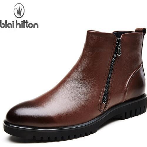 Blai Hilton 2017 Autumn/ Winter men shoes Genuine Leather Boots Breathable/Comfortable British Style Mens Boots