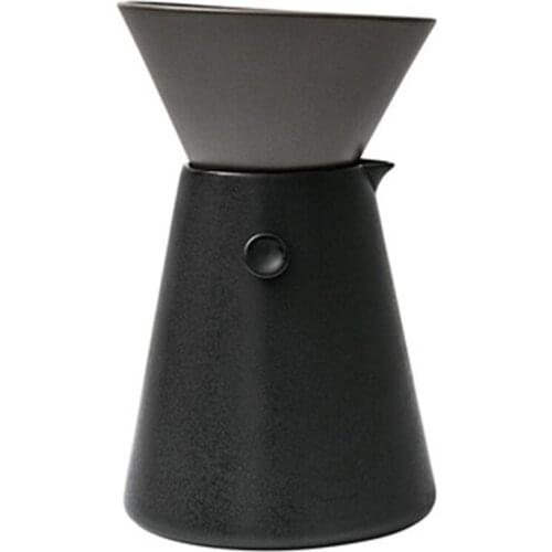 Household Hand Drip Coffee Set with Filter V60 Drip Brewing Device Ceramic Material 650Ml Sharing Coffee Pot