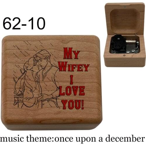 Wooden Anastas once upon a December Music Box For Christmas Valentines day wife girlfriend childrens new year Birthday gift
