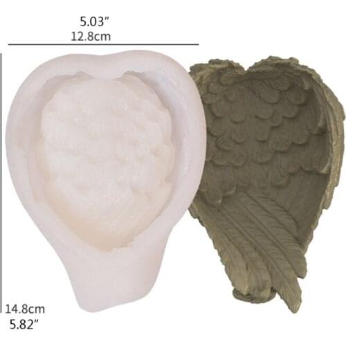 E56A Coaster Molds Wing Feather Storage Dish Tray Mold Silicone Agate Coaster Molds Glossy Coaster Molds for Making DIY Craft